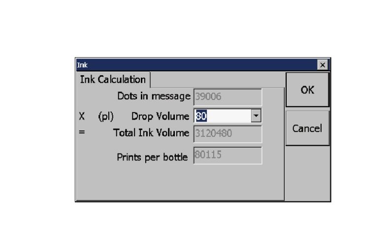 Ink consumption calculation